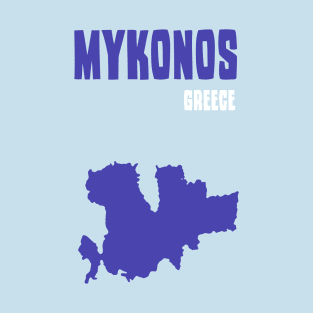 MYKONOS GREECE MINIMAL MAP T-Shirt