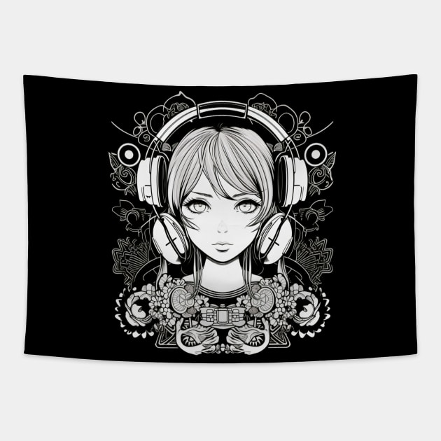 Cute Kawaii Girl Tapestry by SzlagRPG