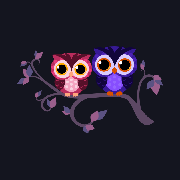 Kawaii Owls by LyddieDoodles