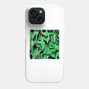 Bold Green and Black Digital Art Phone Case