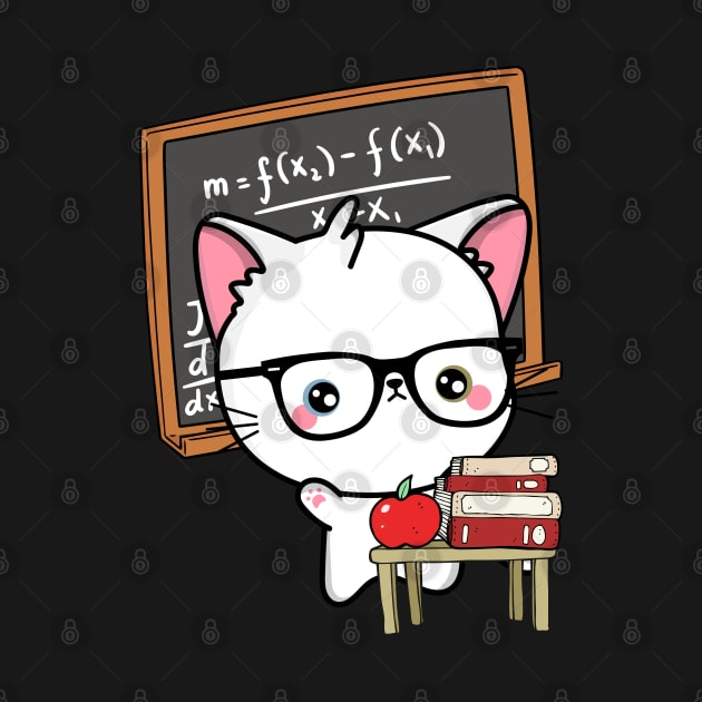 Funny White Cat is teaching by Pet Station