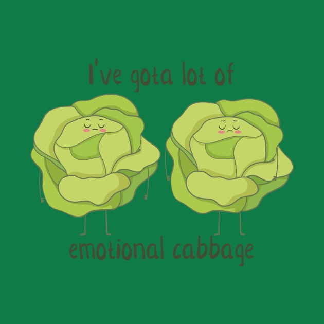 Emotional Cabbage- Funny Vegetable Gifts by Dreamy Panda Designs