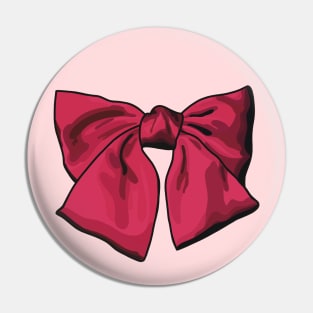 Digital illustration of red satin bow Pin