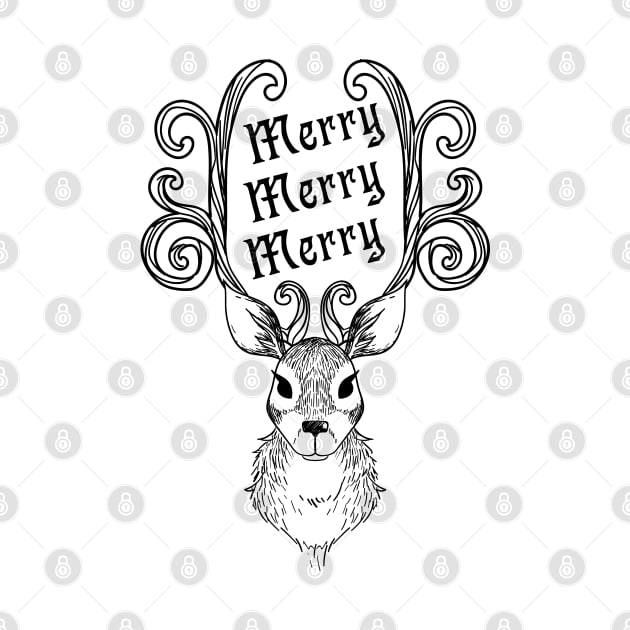 Merry Merry Merry Adorable Reindeer by remixer2020