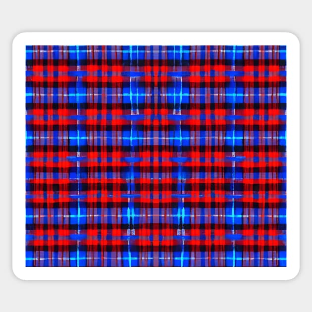 Sticker Red Tartan Plaid Pattern 