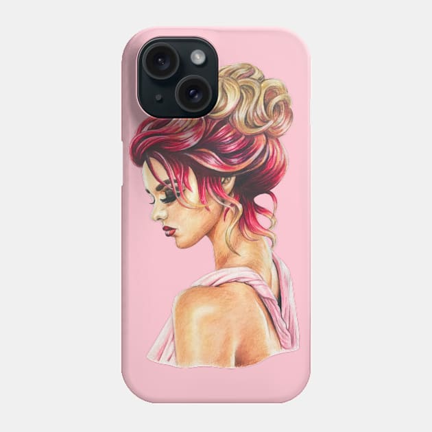 Ombré Sunset Hairstyle Phone Case by Lady Lilac