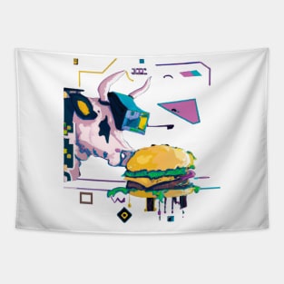 Burger cow Tapestry