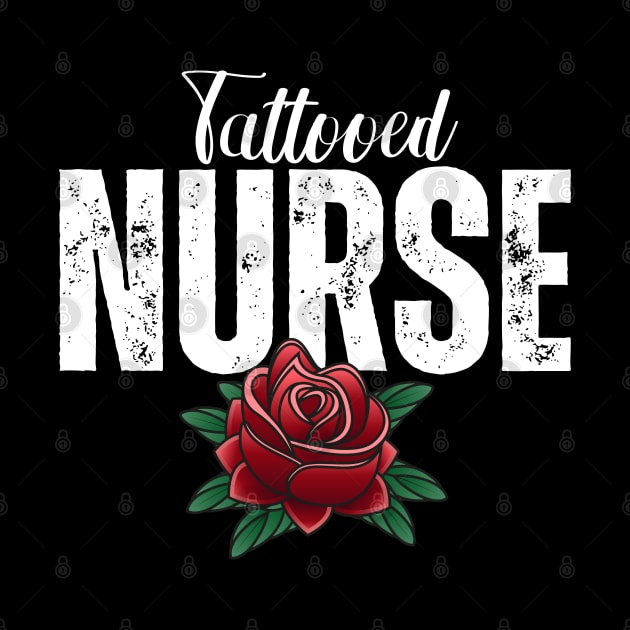 Tattooed Nurse with Red Rose by jackofdreams22