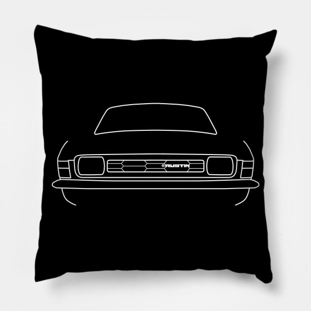 Austin Allegro classic car outline graphic (white) Pillow by soitwouldseem