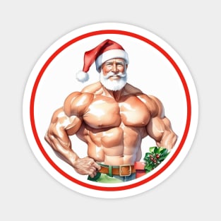 Bodybuilder Santa Claus Magnet