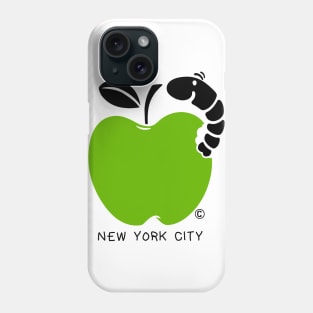 New York City Cute Wormy Green Apple Phone Case