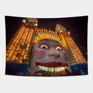 Luna Park Face at Night, Sydney, NSW, Australia Tapestry