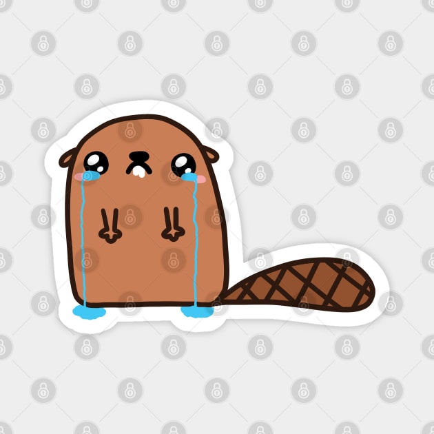 Sad beaver Magnet by Nikamii