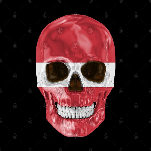 Latvia Flag Skull - Gift for Latvian With Roots From Latvia by Country Flags