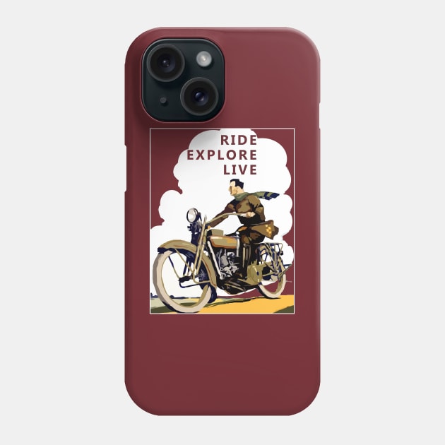 Ride Explore Live - T-shirt for bikers Phone Case by ArtOctave