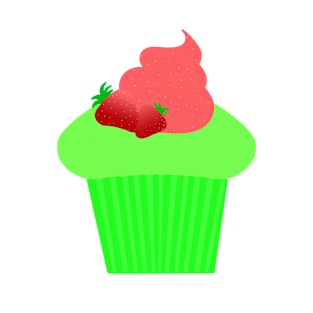 Cute Green cupcake with strawberries T-Shirt