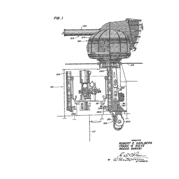 Missile Launcher Vintage Patent Hand Drawing by TheYoungDesigns