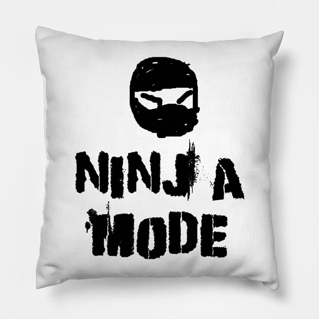 Ninja Mode Pillow by flimflamsam