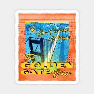 Golden Gate Bridge Retro design Magnet