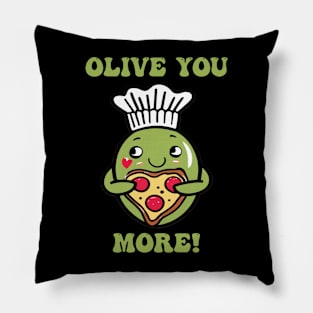 Funny Couple Olive You More Word Puns Pillow