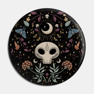 Whimsigothic Skulls and Plants Pin