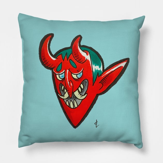 You Cheeky Devil! Pillow by connorlassey