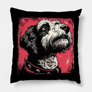 Retro Art Bedlington Terrier Dog Lover Pillow