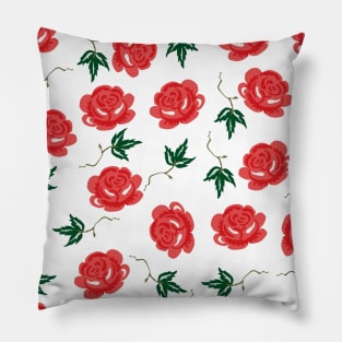 Red Rose Floral Pattern Pillow