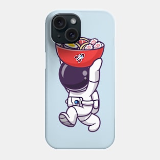 Cute Astronaut Bring Ramen Bowl Cartoon Phone Case