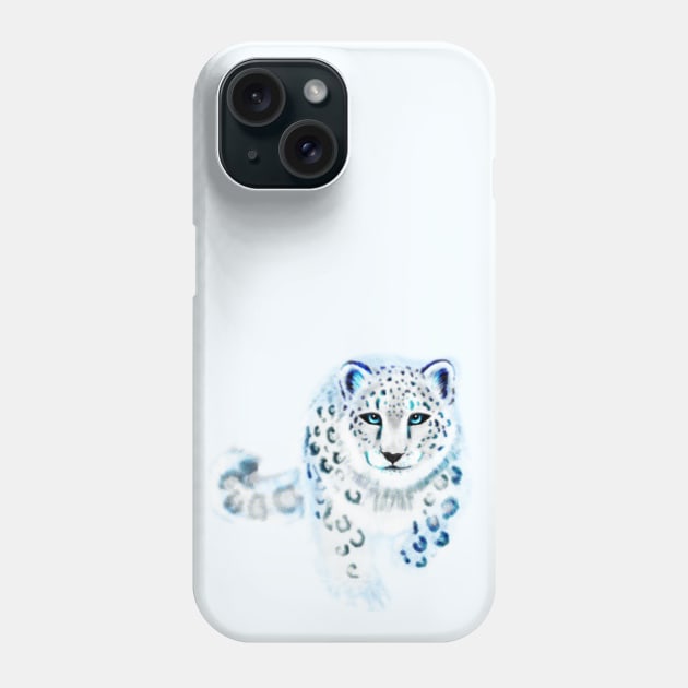 Spirit Snow Leopard in Mystical Twilight Sky Phone Case by Jitterfly