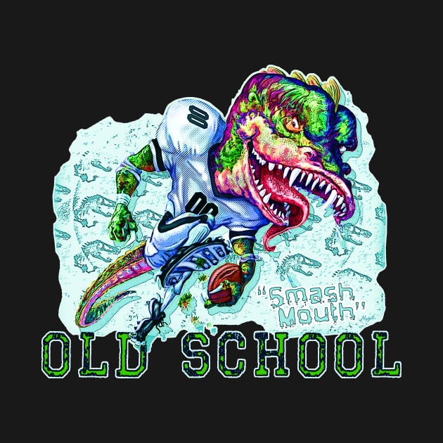 Old School Dinosaur Football by Mudge