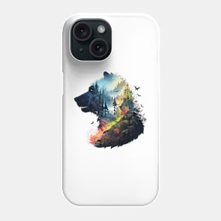 bear negative space Phone Case