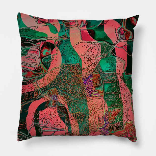 Digital abstract art 2.5 Pillow by EpiPri