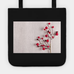 Red berries holly on white Tote