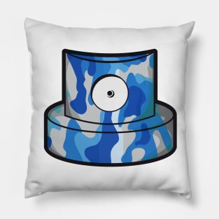 blue camouflage cap Pillow