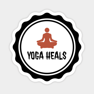 Yoga heals text-based design for International Yoga day by dmerchworld Magnet