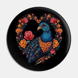 Pheasant Valentine Day Pin