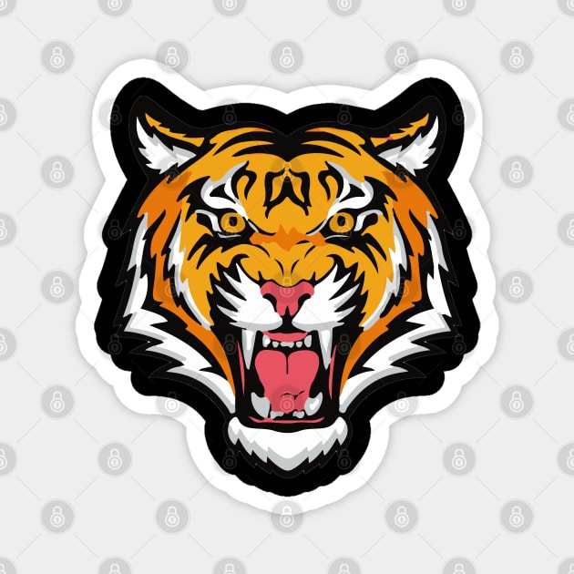 Fierce Tiger Face Roaring Design Magnet by TF Brands