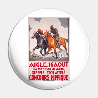 Horse Show, Aigle, Switzerland - Vintage Poster Art Pin