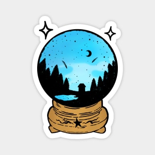 Crystal Ball Mountain Witch Magnet