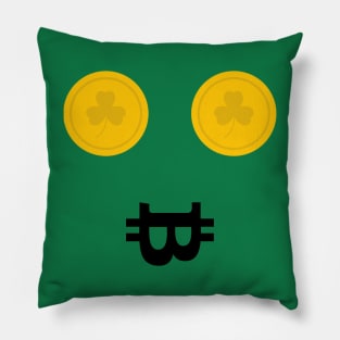Bitcoin bunny. A pretty, cute, beautiful design that forms a bunny with two gold coins and the letter B! Pillow