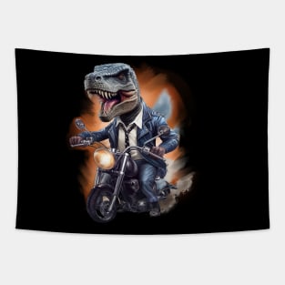 t-rex on motorbike Tapestry