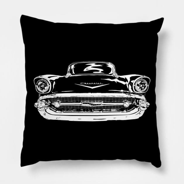 1957 Bel Air Pillow by GrizzlyVisionStudio