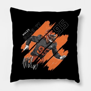 Myles Garrett Cleveland Stripes Pillow