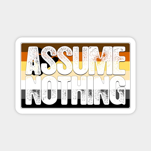 Assume Nothing Bear Pride Flag Magnet by wheedesign