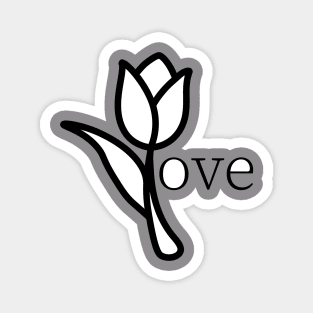 Love Lettering with Tulip Flower Magnet