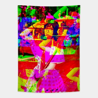 Anime Cosplay Girl Glitch Art 03 Tapestry