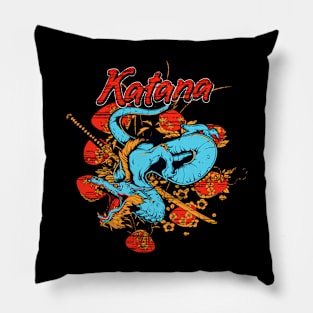 Dragon with samurai Pillow