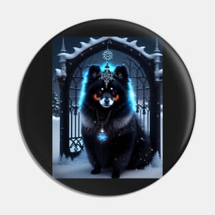 Magical black Pomeranian Pin