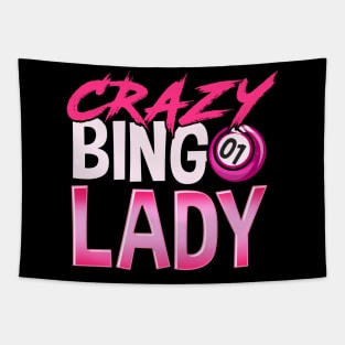 Crazy Bingo Lady design for a Lottery and Bingo Player Tapestry